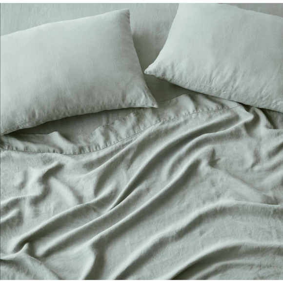 The Citizenry Stonewashed Linen Sheet Set Queen Seaglass – New - Picture 1 of 3